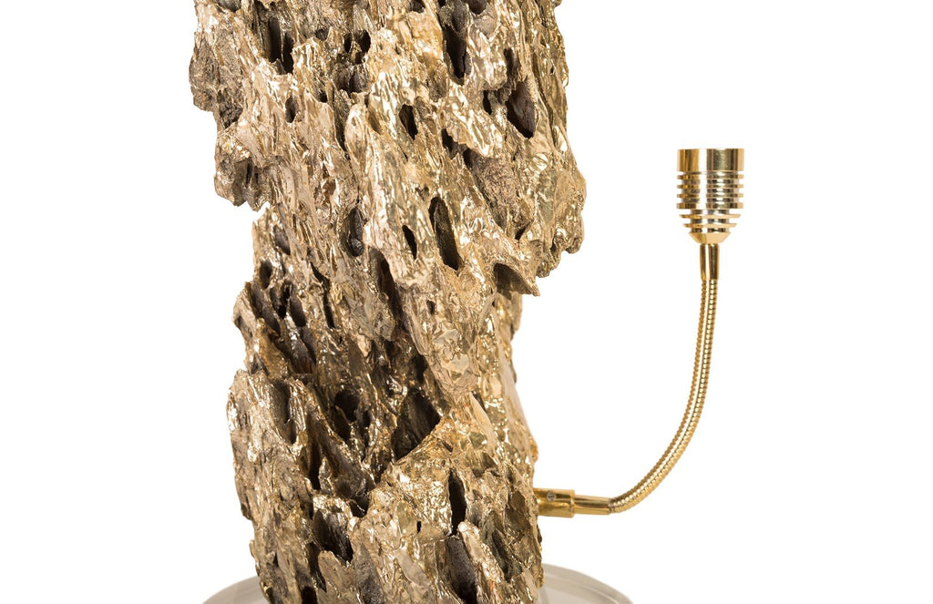 Stalagmite Lamp Polished Brass, MD, Glass Base, Assorted Size and Shape