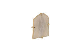 Gem Wall Tile in Brass Setting, Rose Quartz