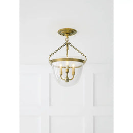 Country Semi-Flush Bell Jar Lantern