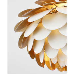 Cynara Large Flush Mount in White and Gild