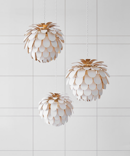 Cynara Medium Chandelier - White And Gild