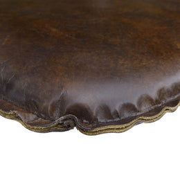 Metal Crossback Leather Cushion Seat - Vintage Brown