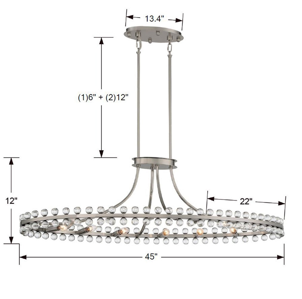 Clover 12 Light Oval Chandelier