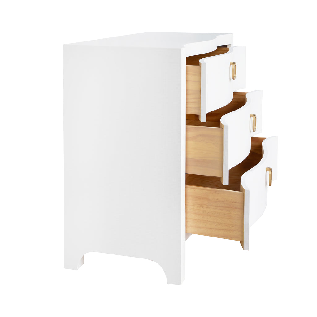 Curved Front Chest With Three Drawers