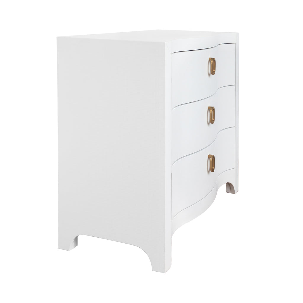 Curved Front Chest With Three Drawers