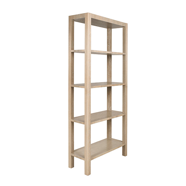 Fluted Etagere In Light Cerused Oak