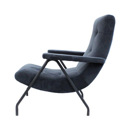 Retro Lounge Chair - Dark grey velvet