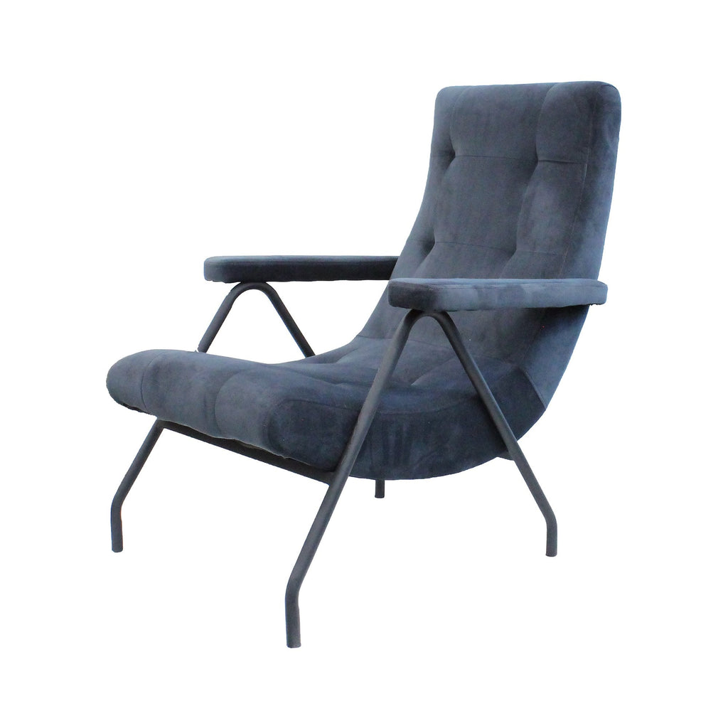 Retro Lounge Chair - Dark grey velvet