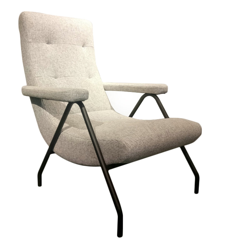 Retro Lounge Chair - Light Grey Tweed