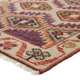 Jaipur Living Nemi Hand-Knotted Tribal Purple/ Pink Runner Rug