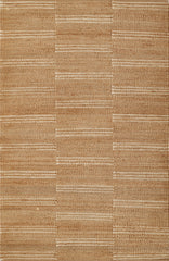 Erin Gates Broken Stripe Natural Hand Woven 100% Jute Area Rug, CRE-1