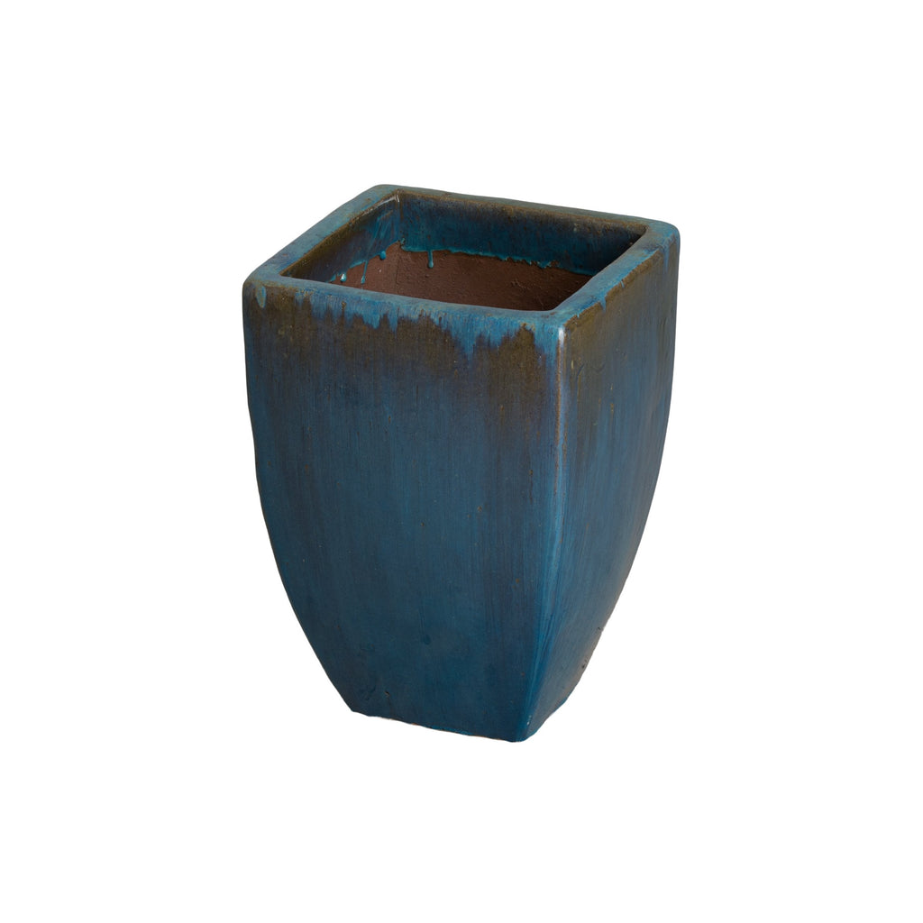 Square Planter, Blue/Teal 13x18.5"H