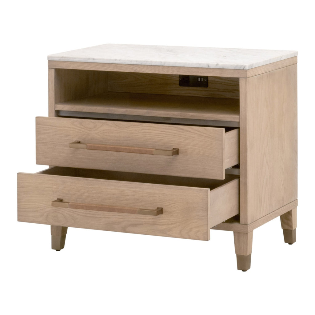 Cambria 2-Drawer Nightstand, Natural Oak