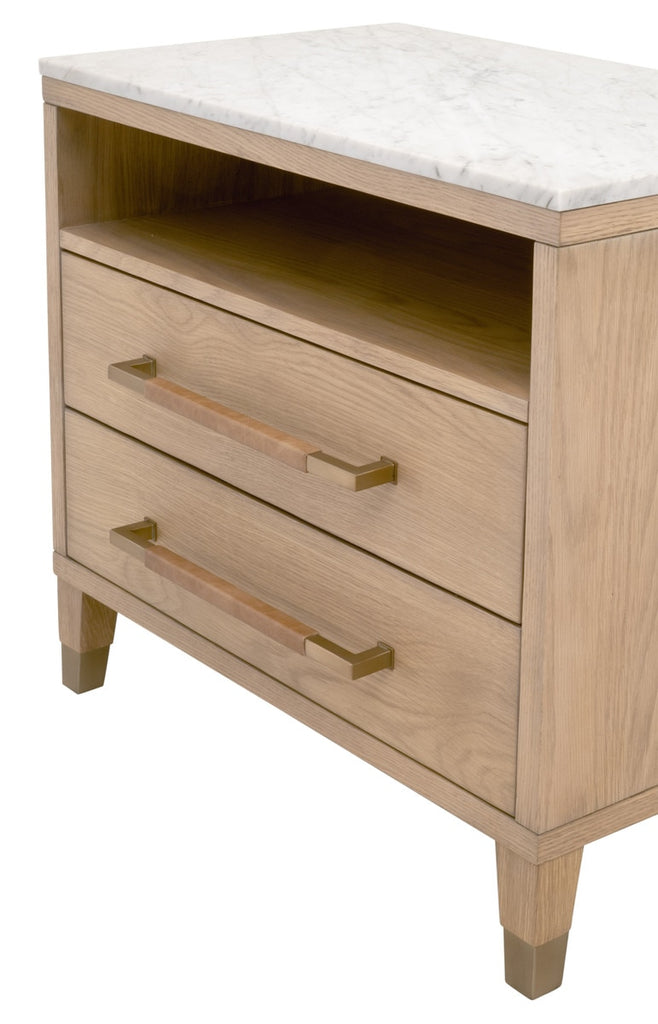 Cambria 2-Drawer Nightstand, Natural Oak