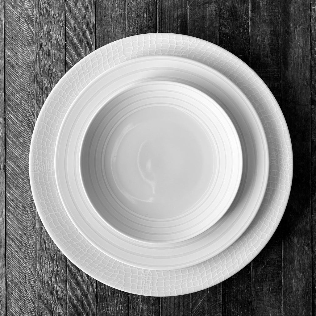 Catch Rimmed Dinner Plate White, Set of 4