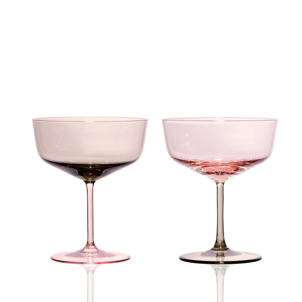 Celia Rose & Mocha Coupe Cocktail Glasses, Set of 2