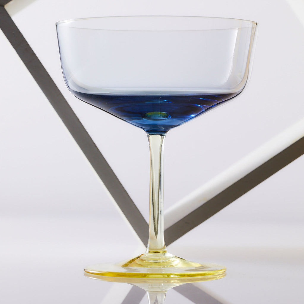 Celia Ocean & Citrine Coupe Cocktail Glasses, Set of 2
