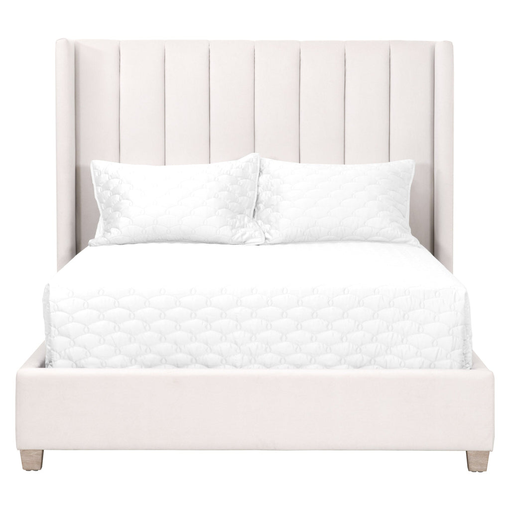Chandler Queen Bed, Cream Velvet