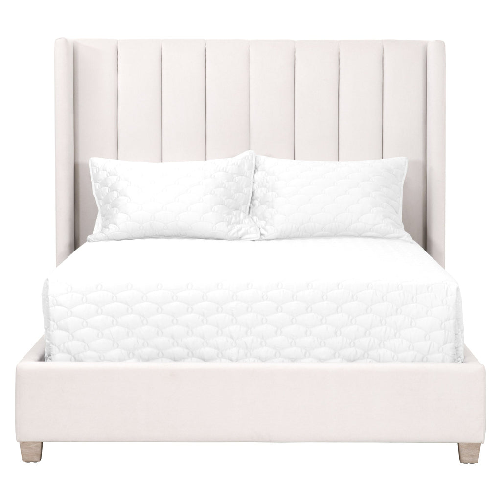 Chandler Cal King Bed, Cream Velvet