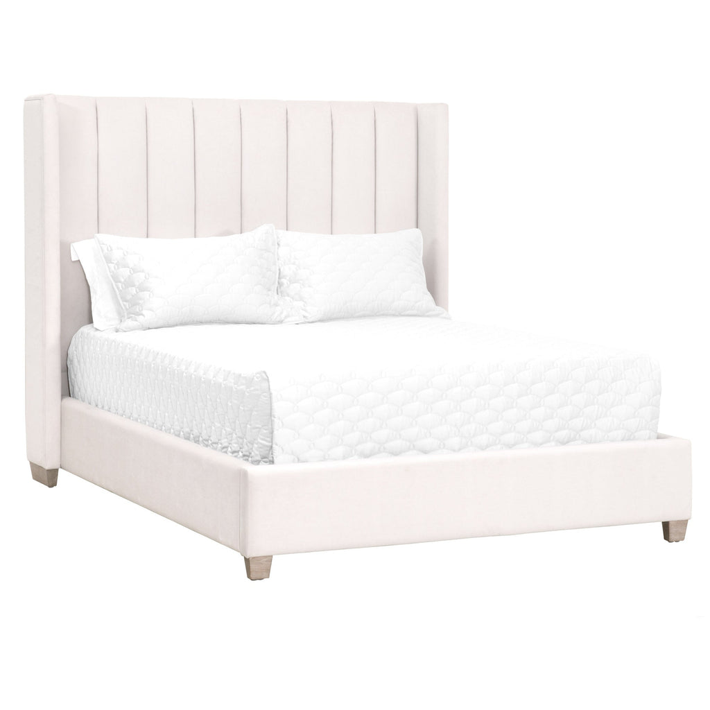 Chandler Cal King Bed, Cream Velvet