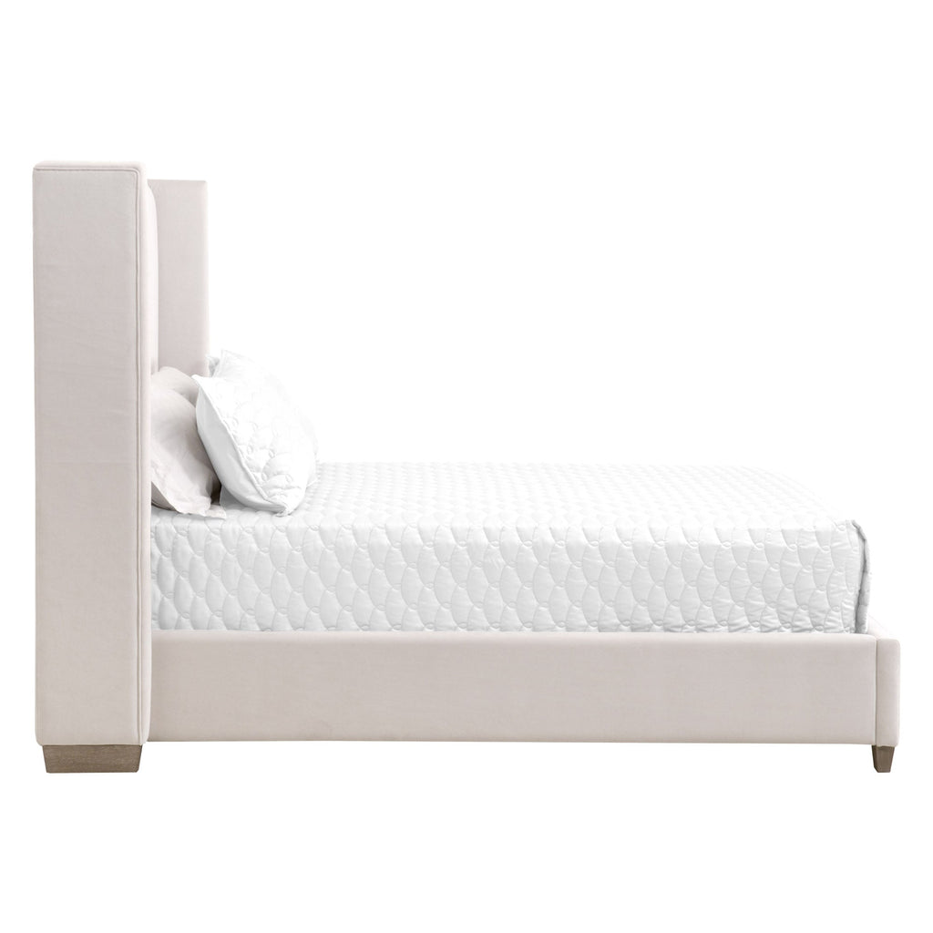 Chandler Cal King Bed, Cream Velvet