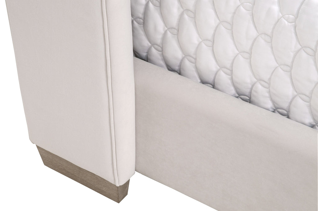 Chandler Standard King Bed, Cream Velvet