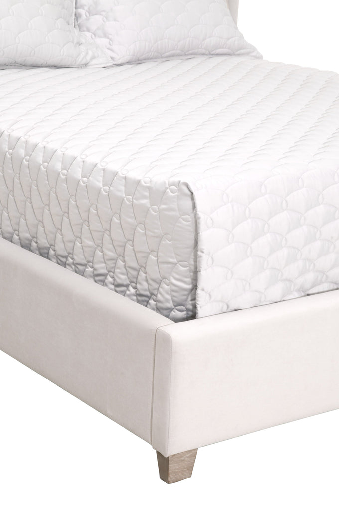 Chandler Standard King Bed, Cream Velvet