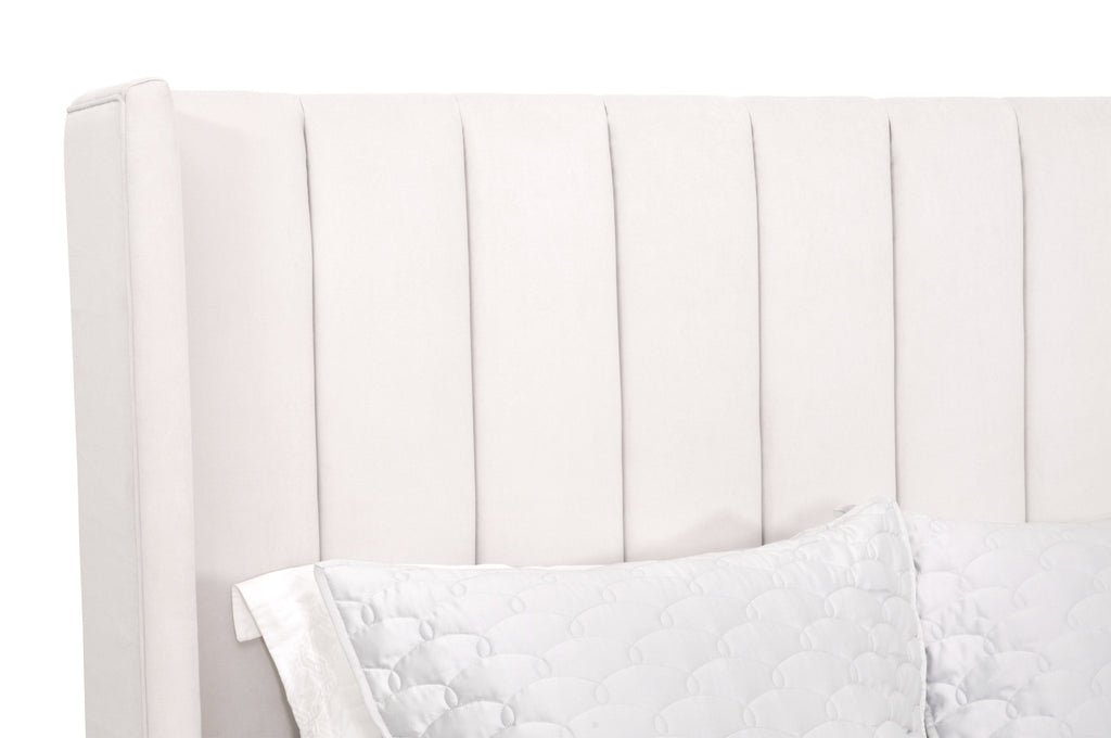 Chandler Standard King Bed, Cream Velvet