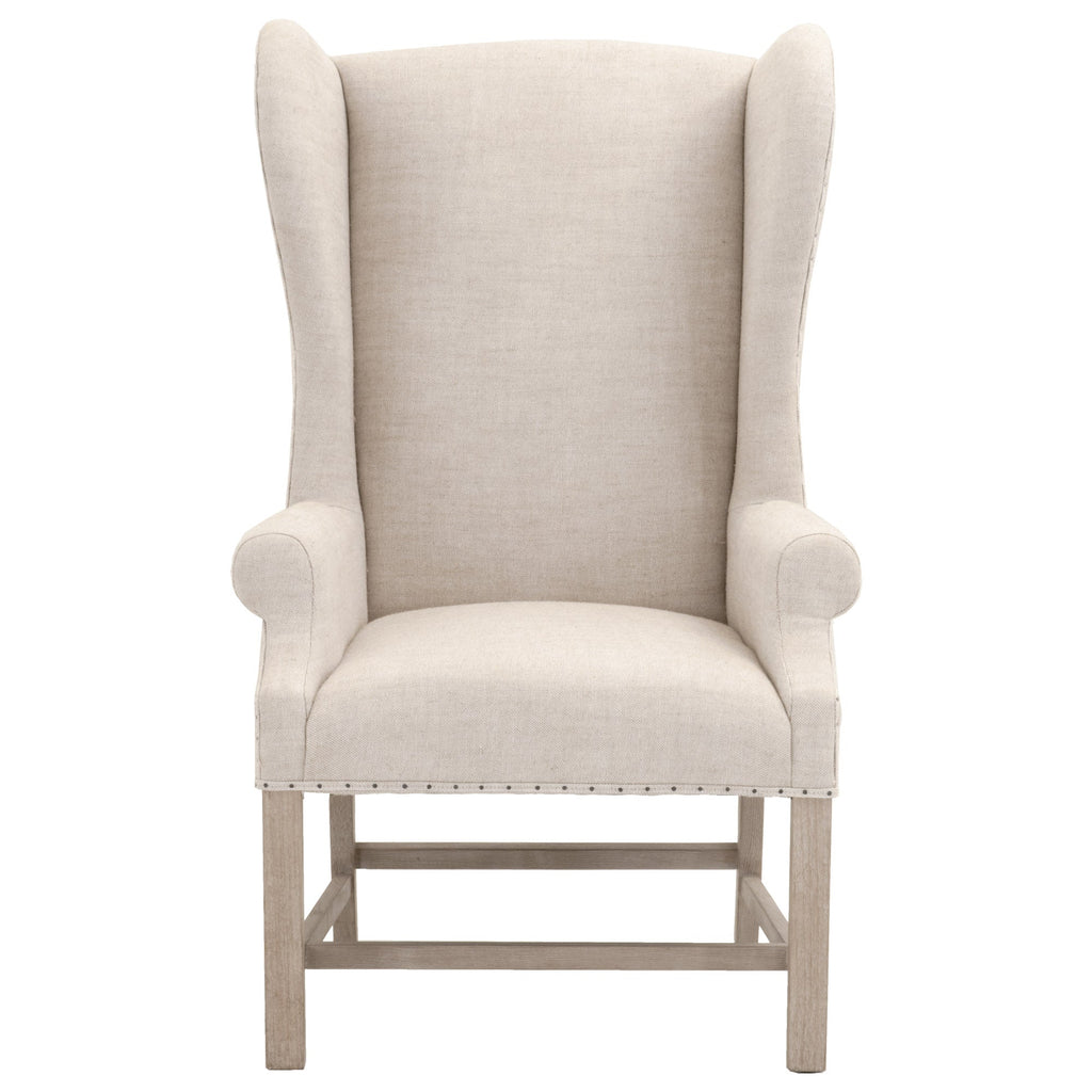 Chateau Arm Chair, French Linen, Natural Grey Ash