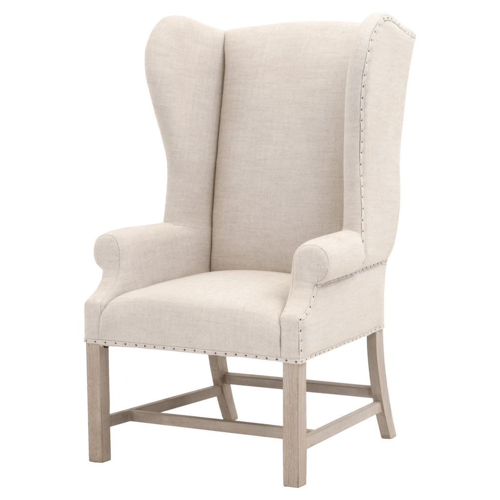 Chateau Arm Chair, French Linen, Natural Grey Ash