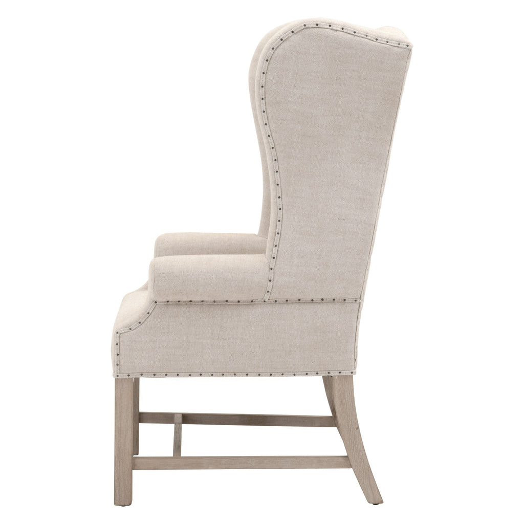 Chateau Arm Chair, French Linen, Natural Grey Ash