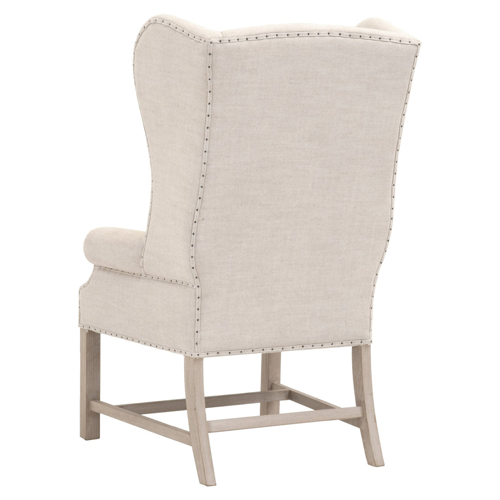 Chateau Arm Chair, French Linen, Natural Grey Ash