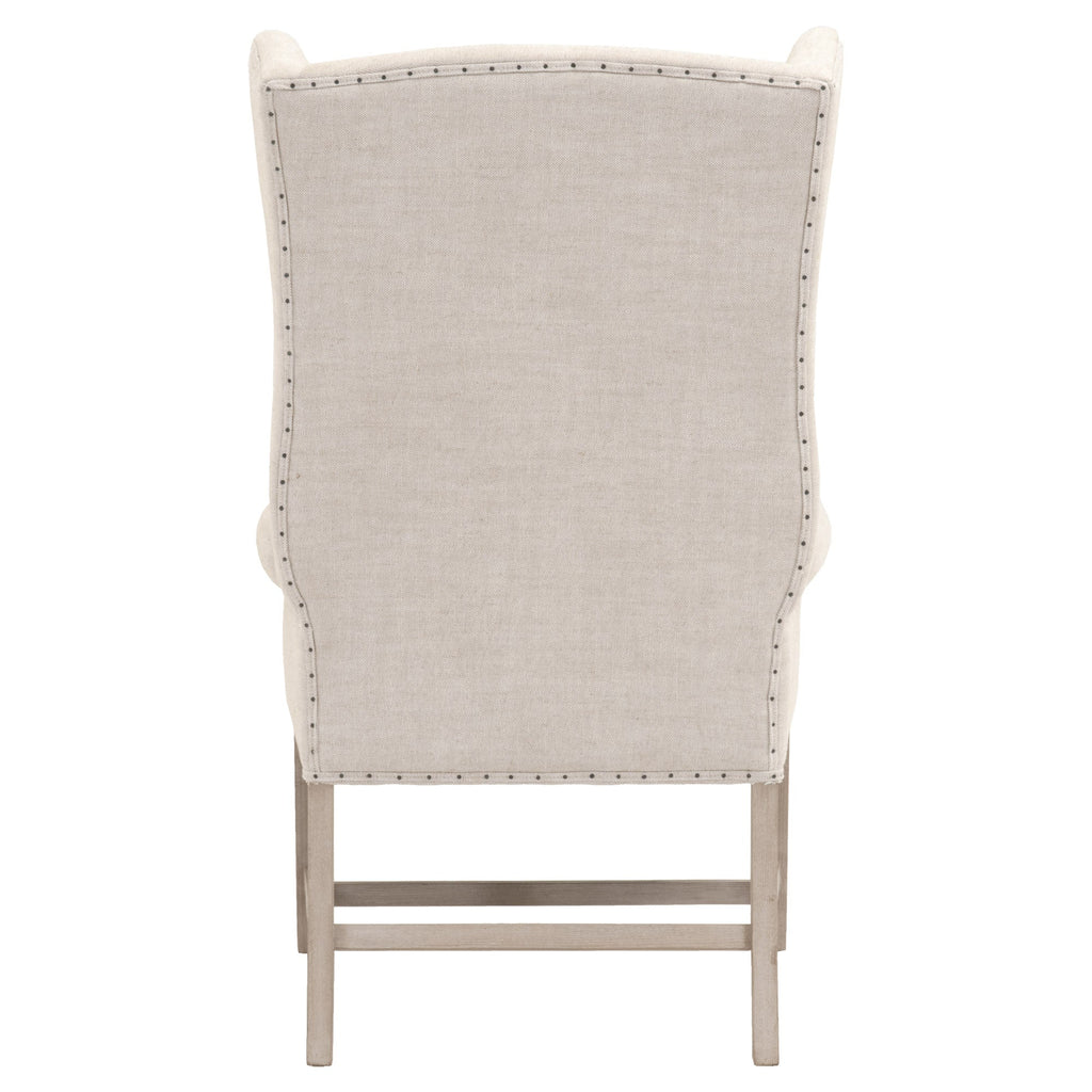 Chateau Arm Chair, French Linen, Natural Grey Ash