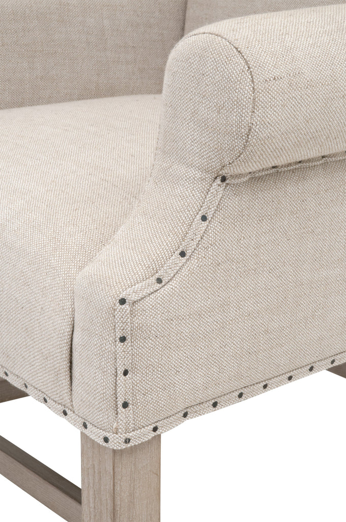 Chateau Arm Chair, French Linen, Natural Grey Ash