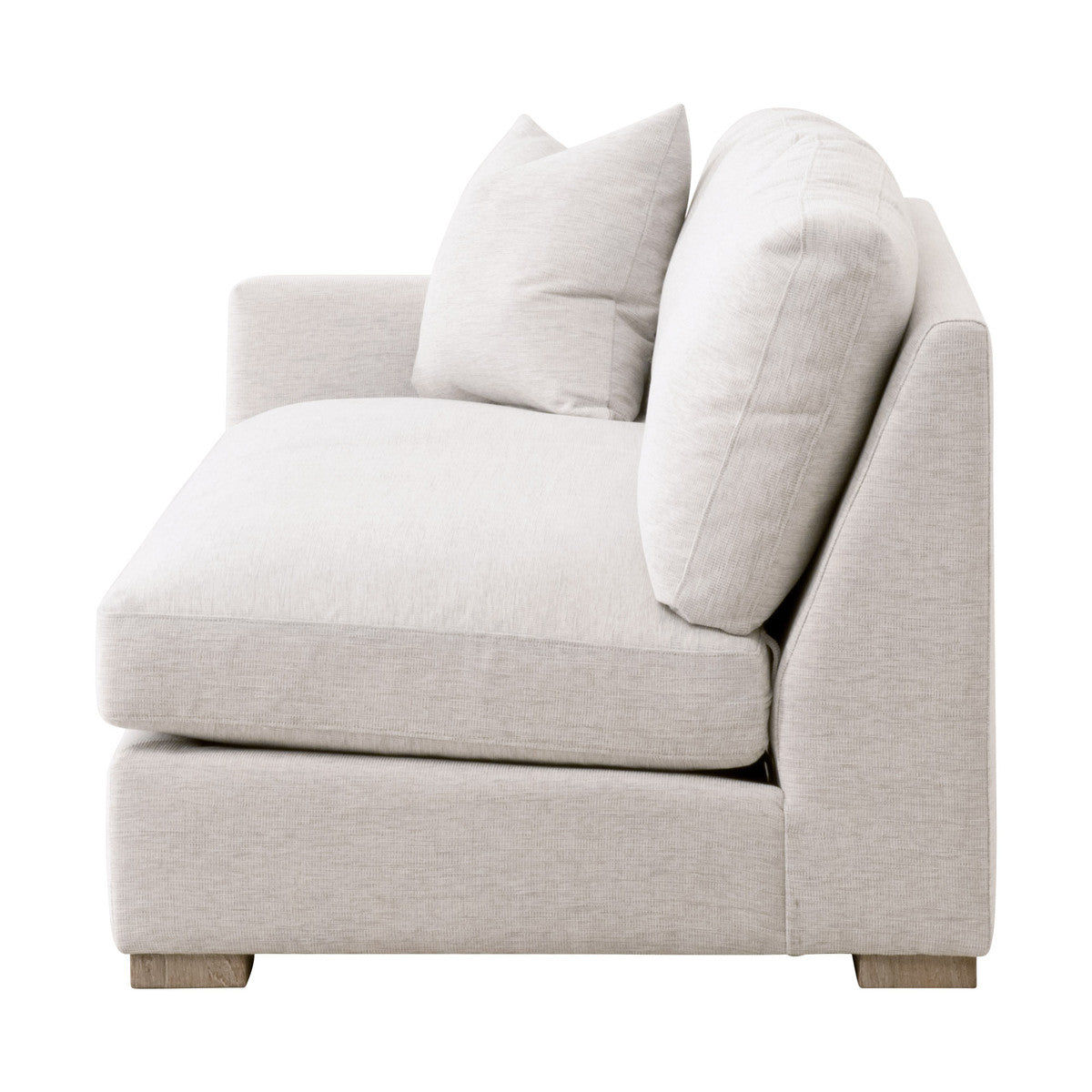 Clara Modular 2-Seat Left Slim Arm Sofa - Performance Stone Basketweave, Natural Gray Oak