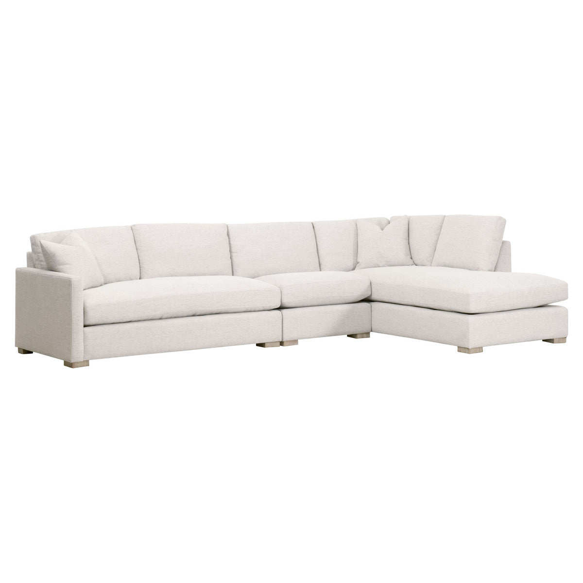 Clara Modular 2-Seat Left Slim Arm Sofa - Performance Stone Basketweave, Natural Gray Oak
