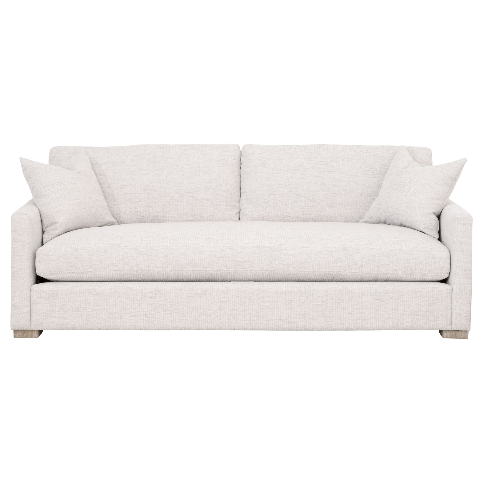 Clara 86" Slim Arm Sofa, Stone Basketweave