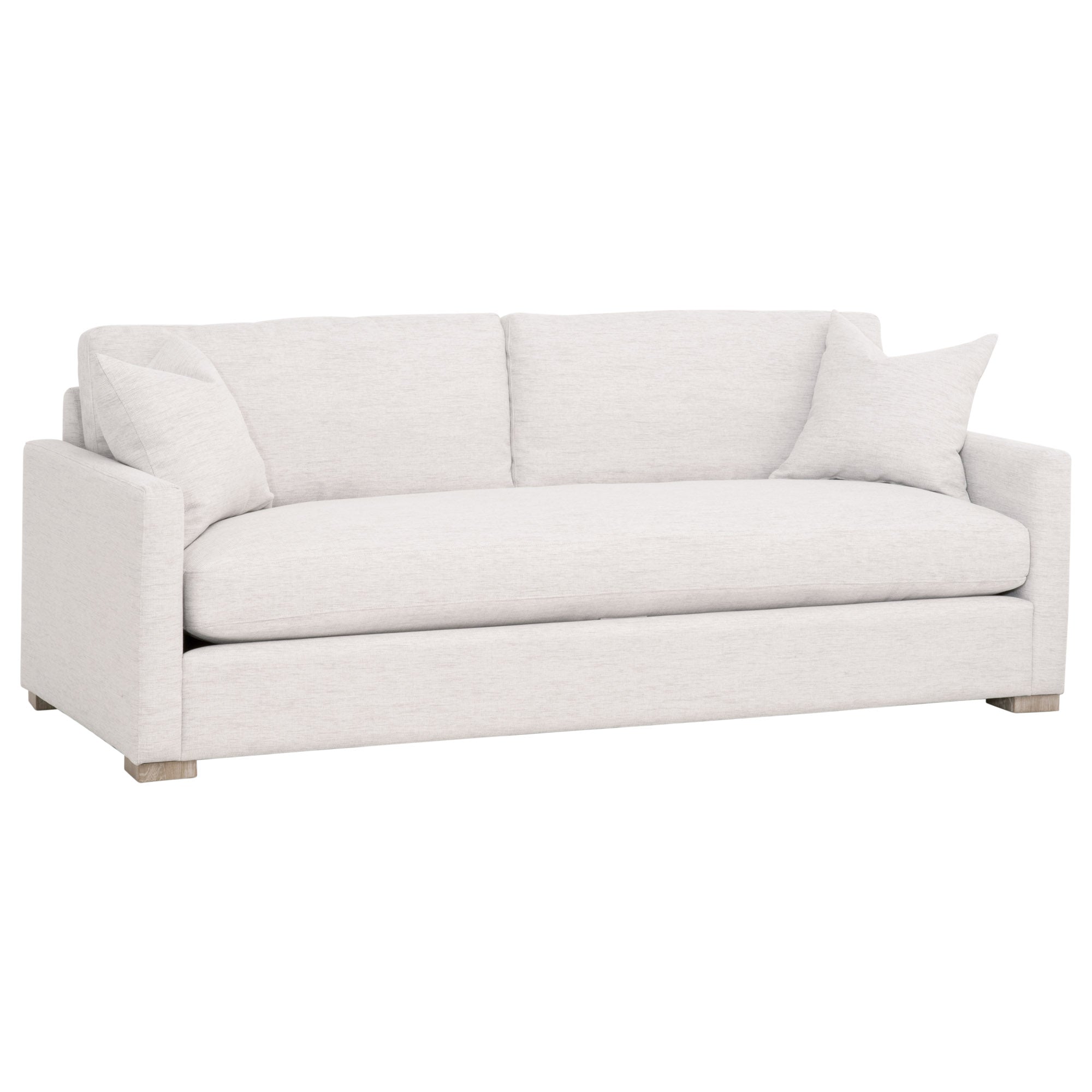 Clara 86" Slim Arm Sofa, Stone Basketweave