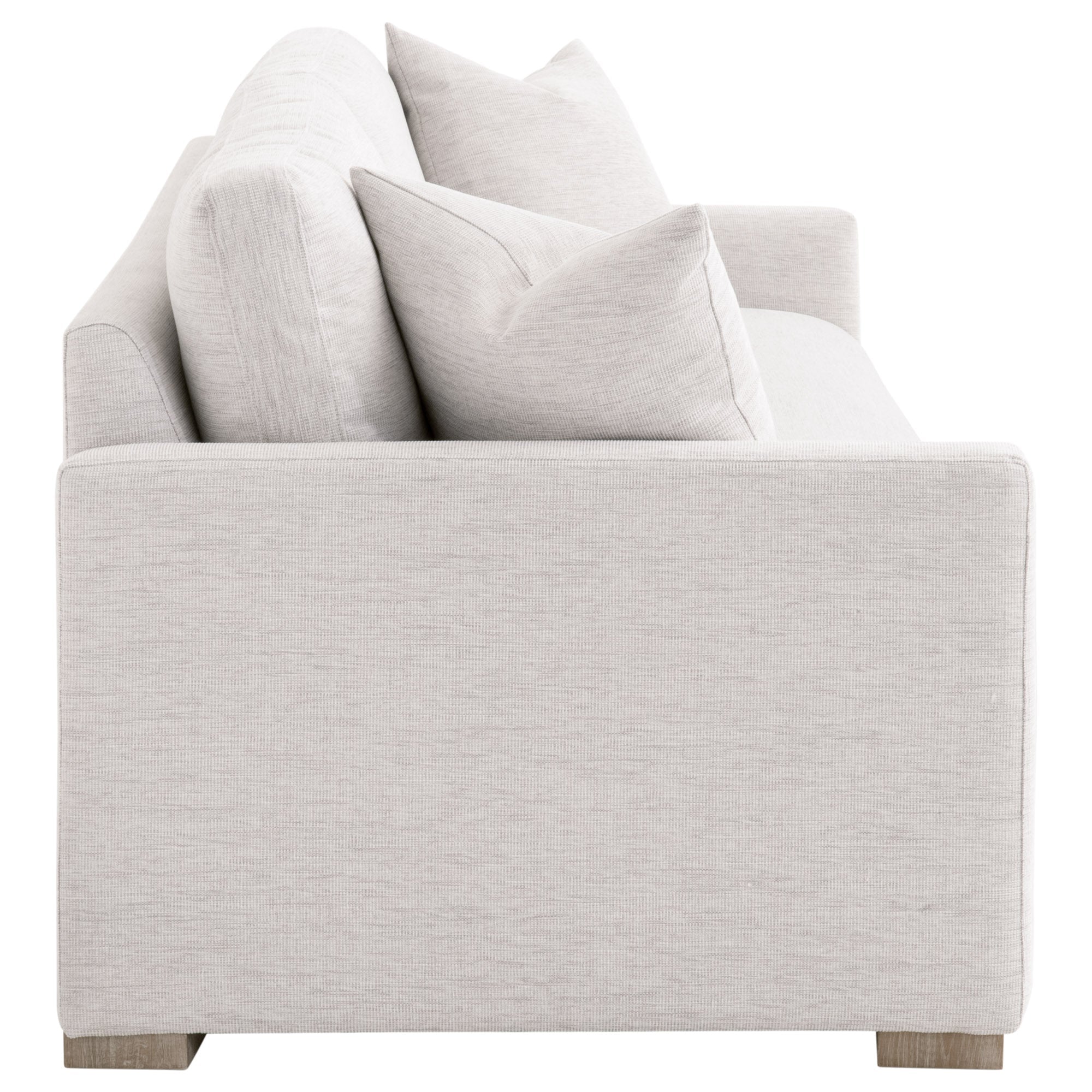 Clara 86" Slim Arm Sofa, Stone Basketweave