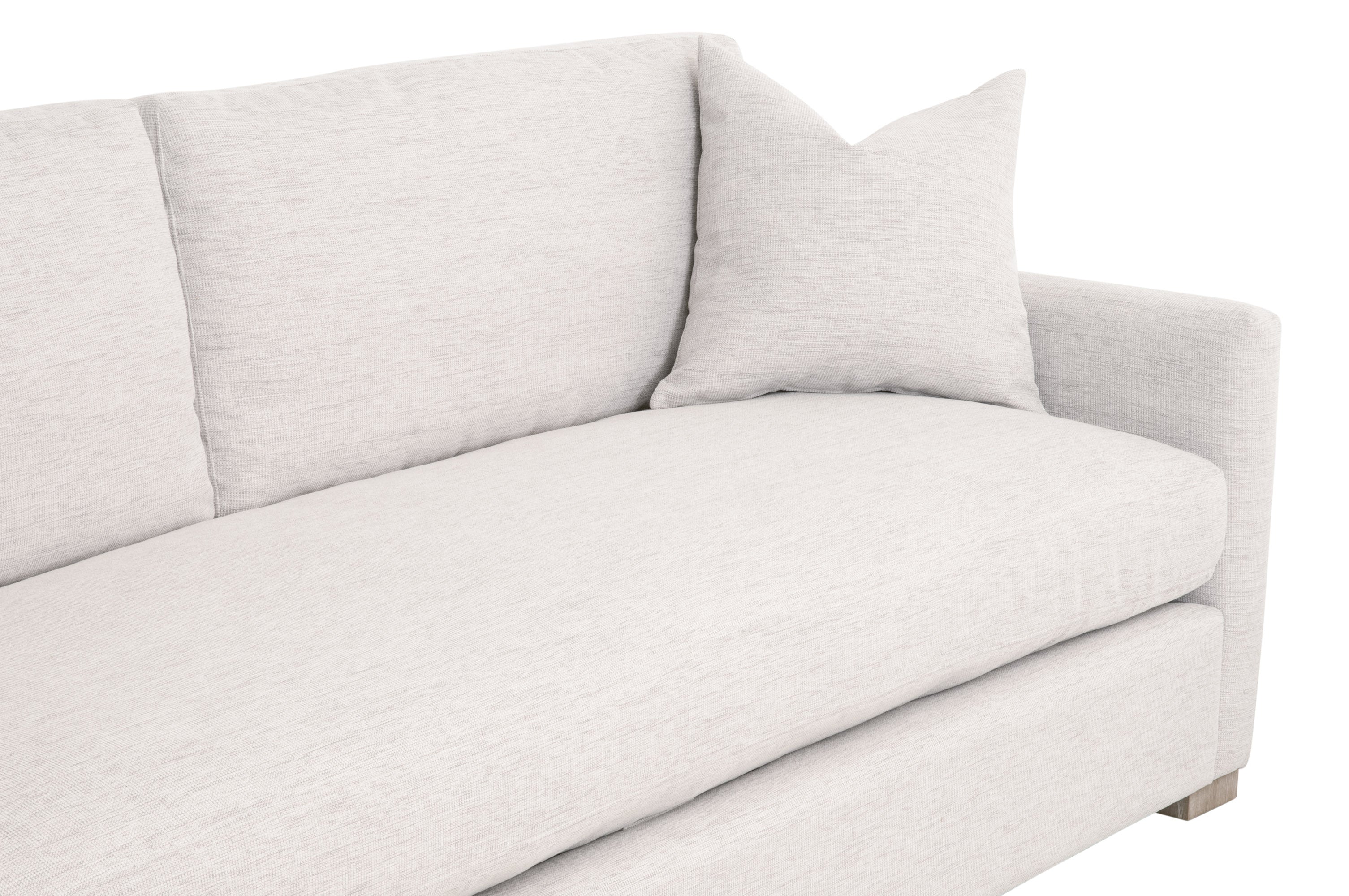 Clara 86" Slim Arm Sofa, Stone Basketweave