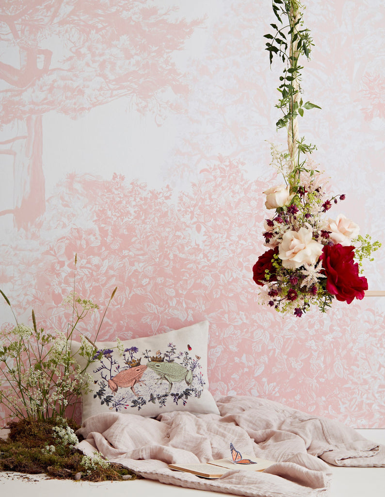 Classic Hua Trees Mural Wallpaper - Pink