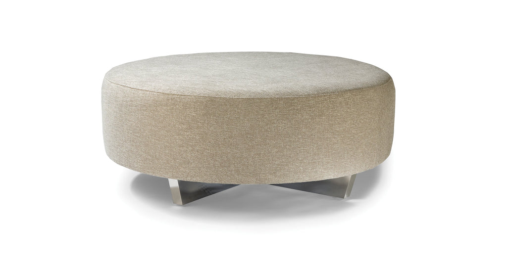 Cool Clip Table Ottoman In Crypton Performance Fabric With Polished Stainless Steel Legs