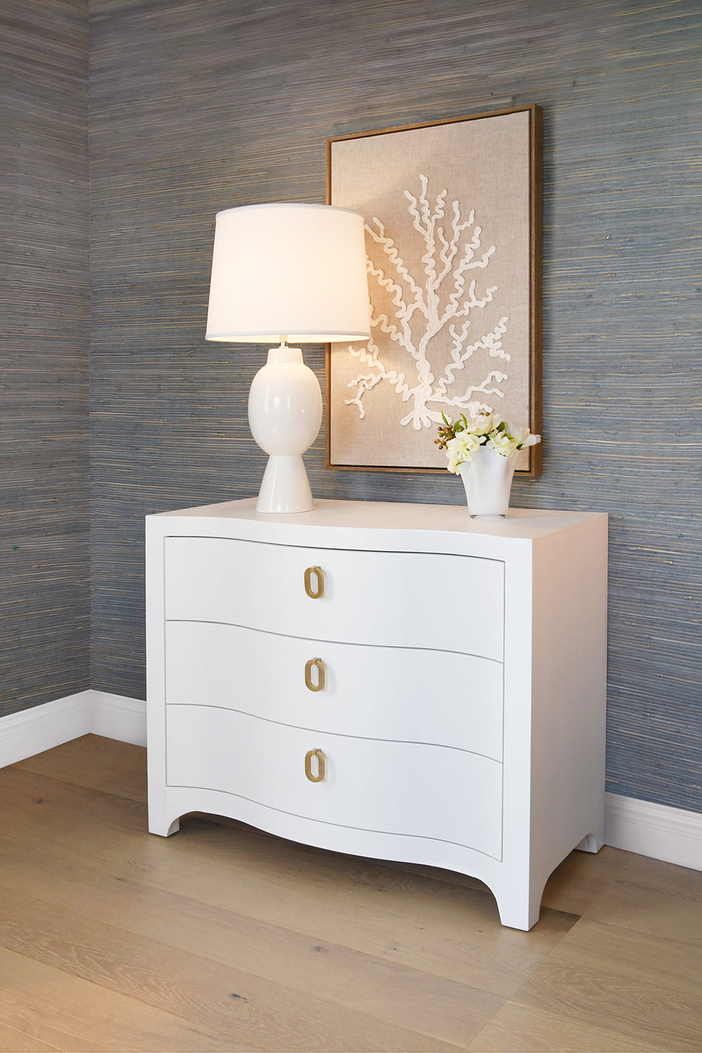 Tall Bulb Shape Ceramic Table Lamp With White Linen Shade