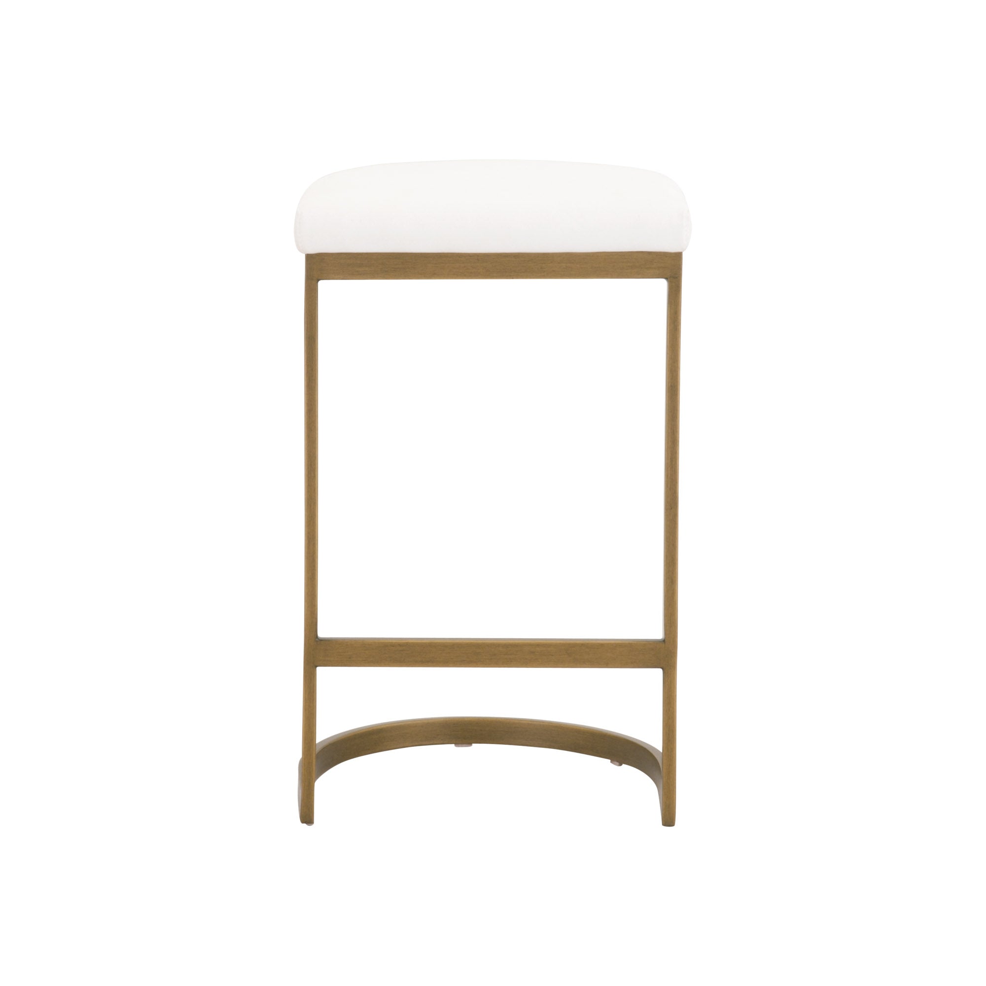 Cresta Counter Stool, Pearl, Brushed Gold