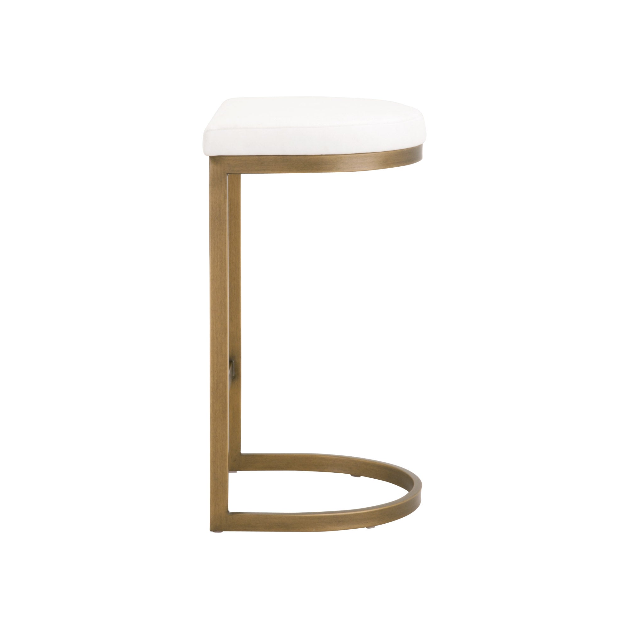 Cresta Counter Stool, Pearl, Brushed Gold