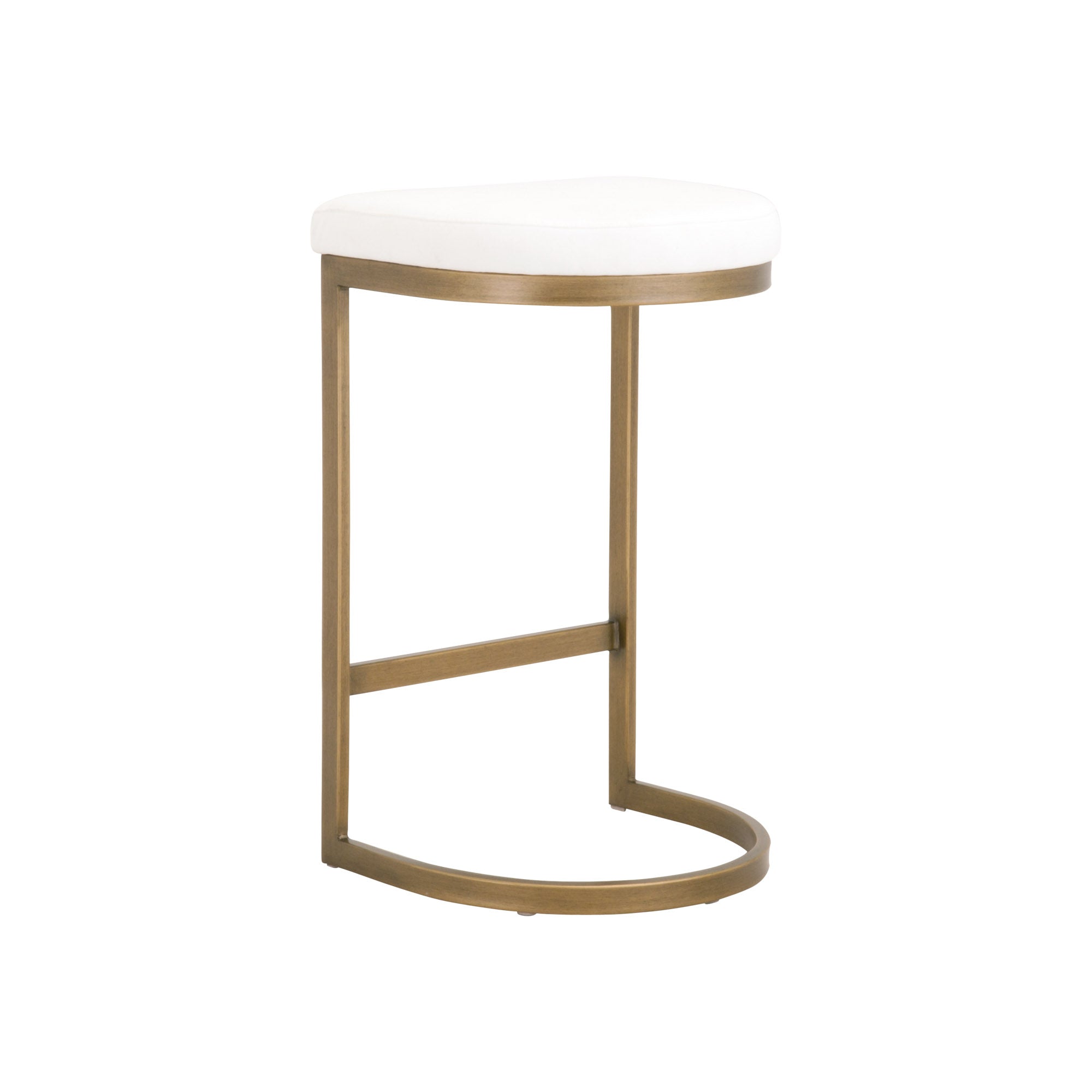 Cresta Counter Stool, Pearl, Brushed Gold