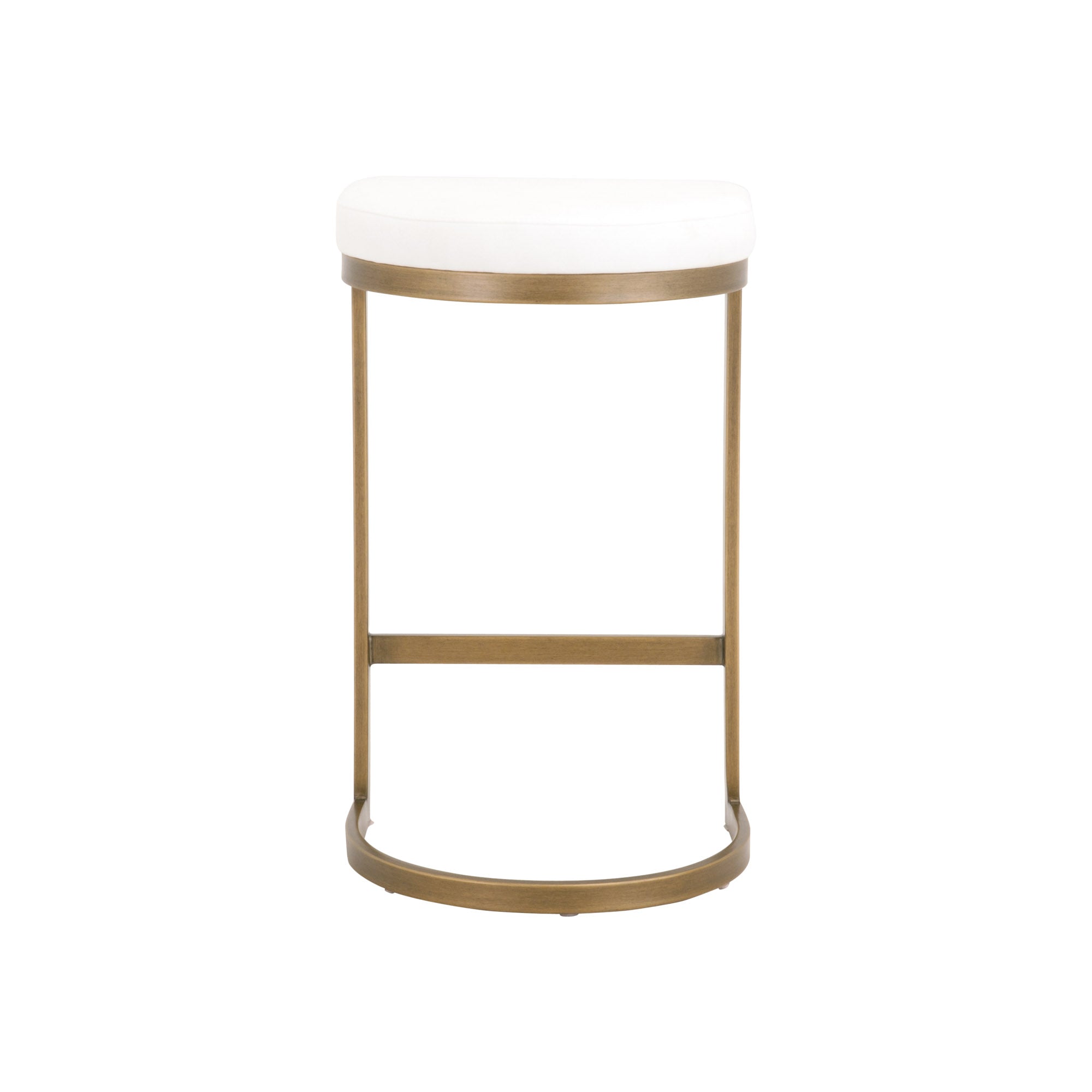 Cresta Counter Stool, Pearl, Brushed Gold