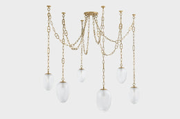 Daith 6 Light 61.25 inch Vintage Brass Chandelier