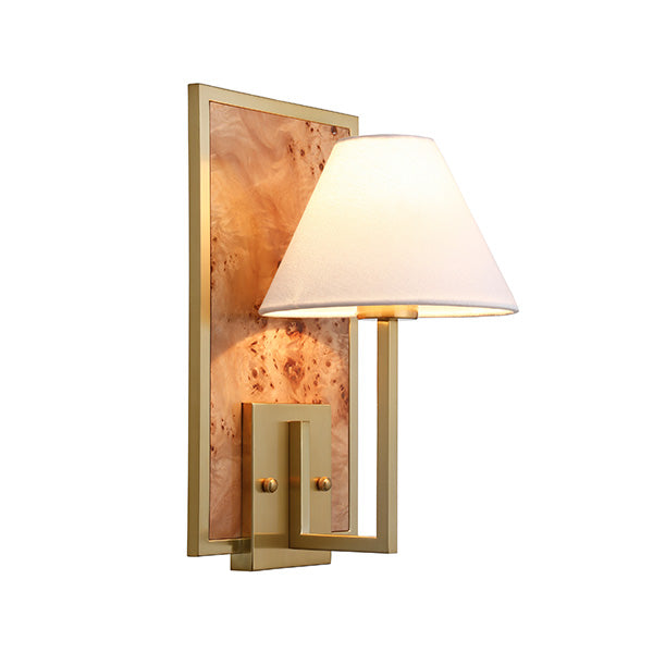 Sconce With Rectangular Burl Wood