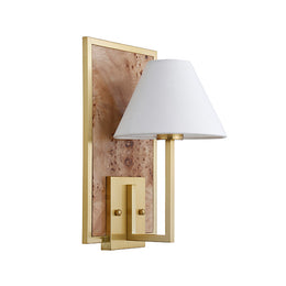 Sconce With Rectangular Burl Wood